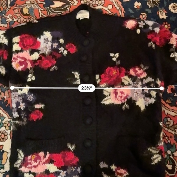 Vintage Express Floral Mohair Blend Button Front Cardigan - Picture 8 of 9